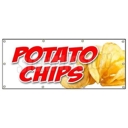 Signmission POTATO CHIPS BANNER SIGN kettle bar b que fresh made warm hot crisps B-96 Potato Chip